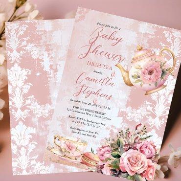 Elegant Pink Floral High Tea Girl