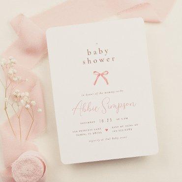 Elegant Pink Watercolor Bow Girl