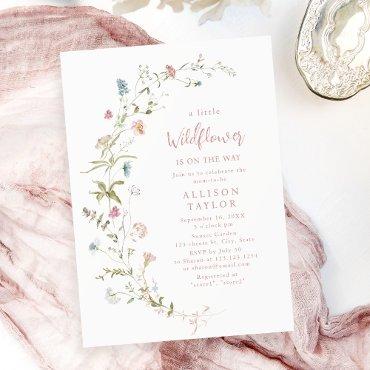 Elegant Pink Wildflower Rustic Boho