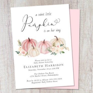 Elegant Pumpkin Floral Baby Girl Shower