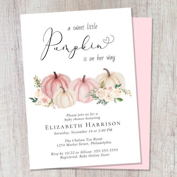 Elegant Pumpkin Floral Baby Girl Shower