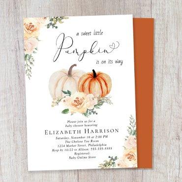 Elegant Pumpkin Floral Watercolor