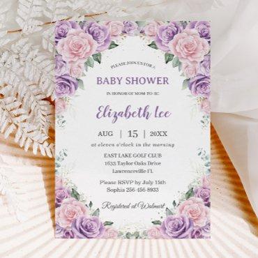 Elegant Purple Lilac Pink Floral