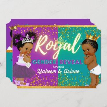 Elegant Royal African Gender Reveal Purple & Teal