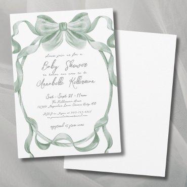 Elegant Sage Green Bow