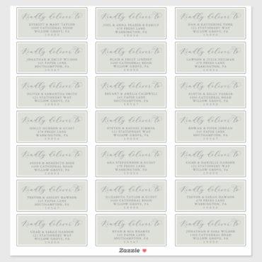 Elegant Sage Mint Wedding Guest Address Labels