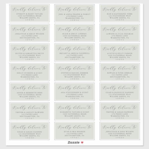 Elegant Sage Mint Wedding Guest Address Labels