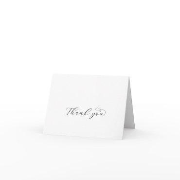 Elegant Script Folded Wedding Thank You Card