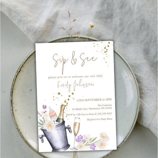 Elegant Sip & See Champagne Bottle