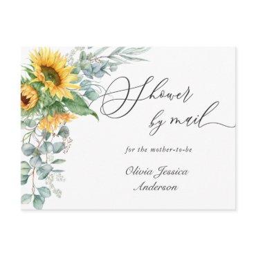Elegant Sunflower Eucalyptus Baby Shower By Mail Postcard