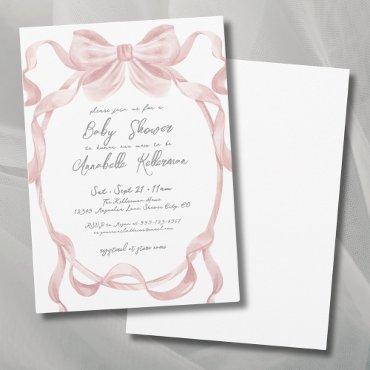 Elegant Vintage Blush Pink Bow