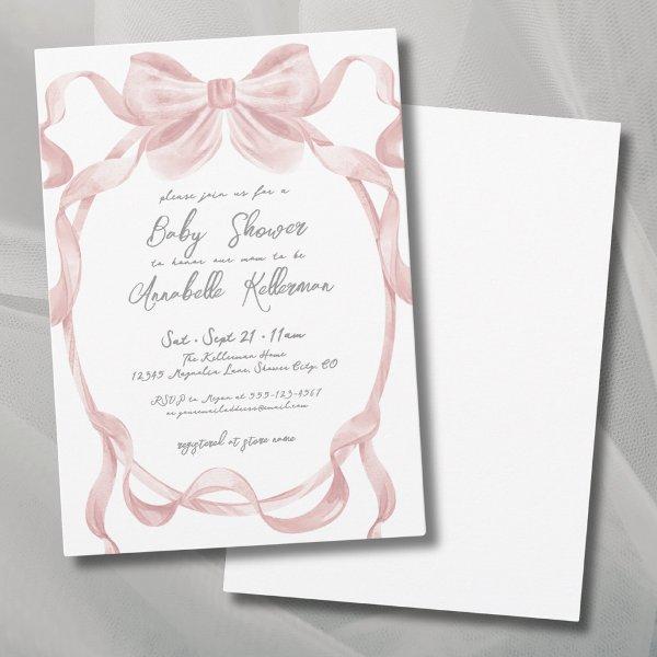 Elegant Vintage Blush Pink Bow