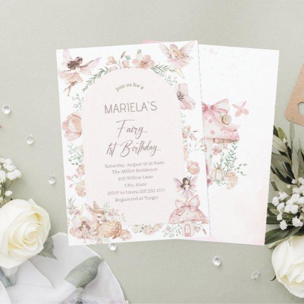 Elegant Watercolor Fairy First Birthday  Baby Show