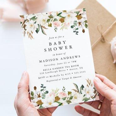 Elegant Watercolor Magnolias Floral