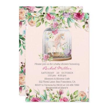 Elegant Watercolor Unicorn Chic Floral