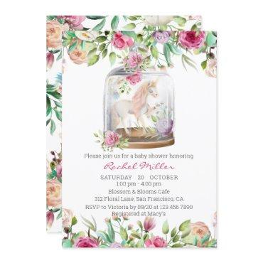 Elegant Watercolor Unicorn Chic Floral
