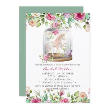Elegant Watercolor Unicorn Chic Floral