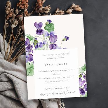 Elegant Watercolor Violet Floral