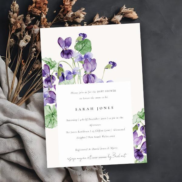 Elegant Watercolor Violet Floral