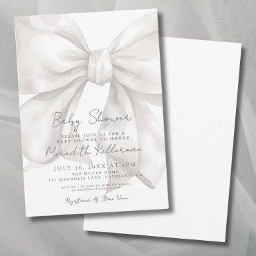 Elegant Watercolor White Bow