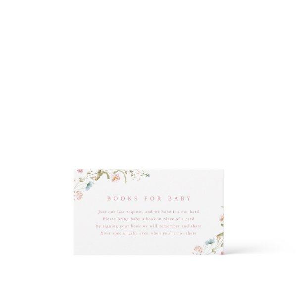 Elegant Wildflower Rustic Boho Books For Baby Enclosure Card