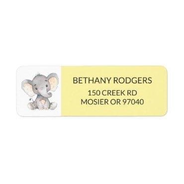 Elephant Baby Shower Envelope Return Address Label