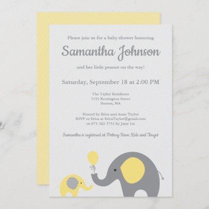 Elephant  in Yellow and Gray