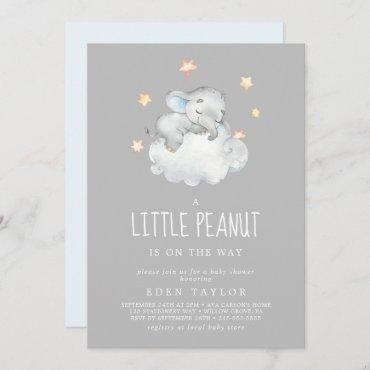 Elephant Boy | Gray Little Peanut Baby Shower Invitation