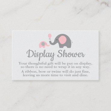 Elephant Display Shower Inserts in Pink and Gray