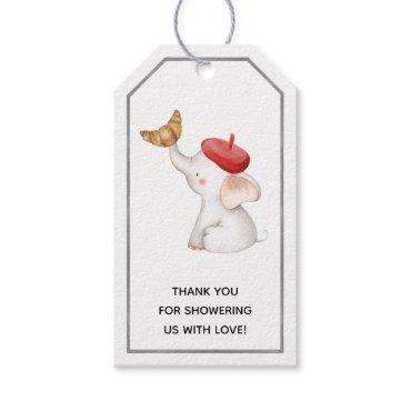 Elephant French Gender Neutral Baby Shower  Gift T Gift Tags