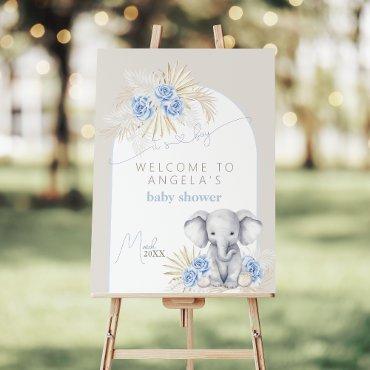 Elephant It's a Boy Safari Boho Floral Baby Shower Foam Board