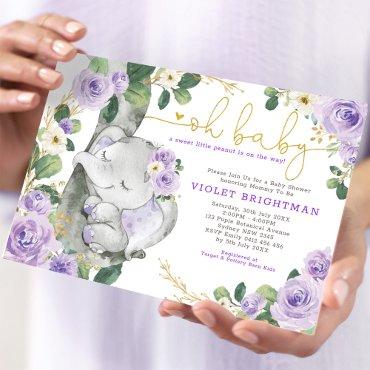 Elephant Violet Purple Floral Garden