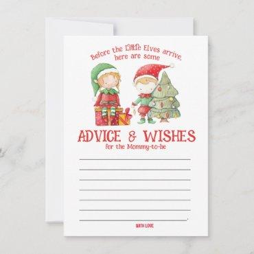 Elves Twins Baby Shower, Advice for Mommy Note Card