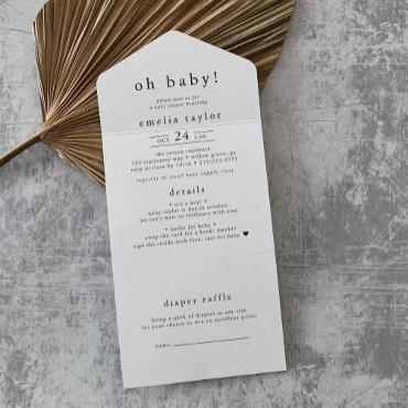 EMELIA Minimal Simple Diaper Raffle Baby Shower All In One