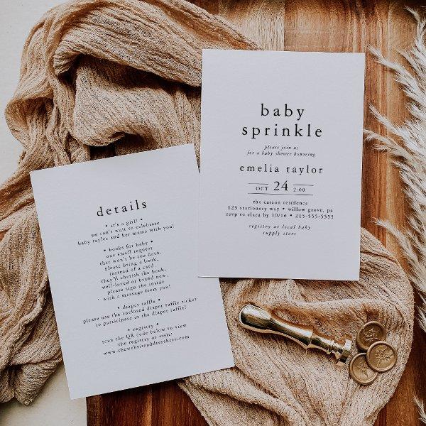EMELIA Unique Neutral Boho Simple Baby Sprinkle
