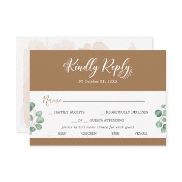 Emerald Greenery Coordinate Menu Choice RSVP Card