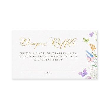 Enchanted Butterflies Floral Diaper Raffle Enclosure Card