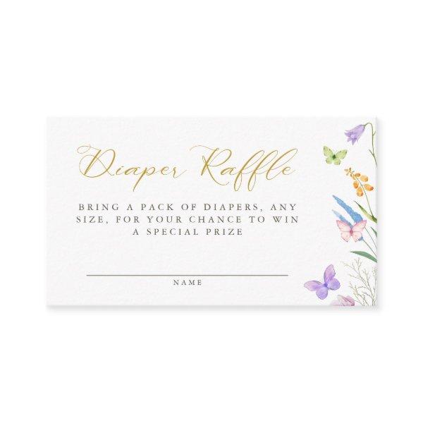 Enchanted Butterflies Floral Diaper Raffle Enclosure Card