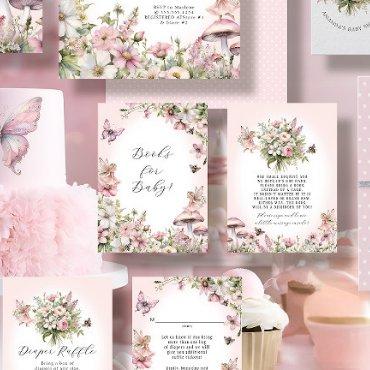 Enchanted Fairy Bee Floral Girl Books for Baby Enclosure Card
