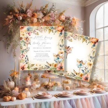 Enchanted Fairy Fall Floral Gold Girl