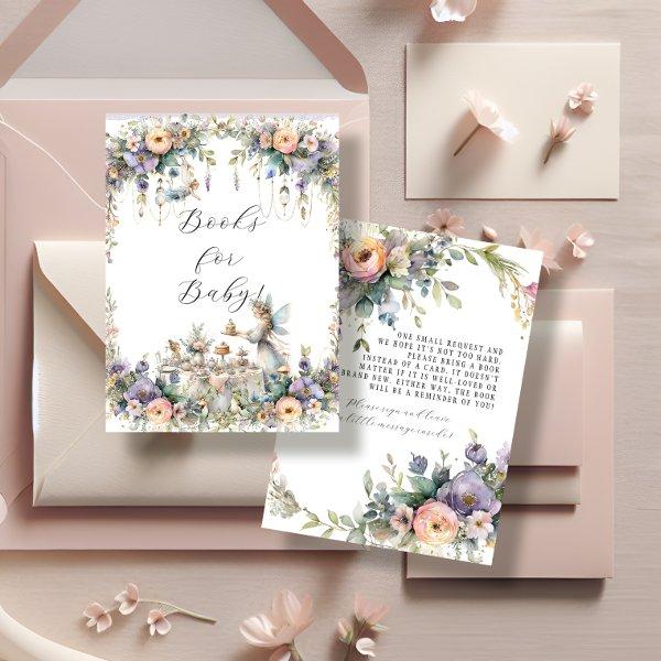 Enchanted Fairy Tea Party Floral Books for Baby Enclosure Card