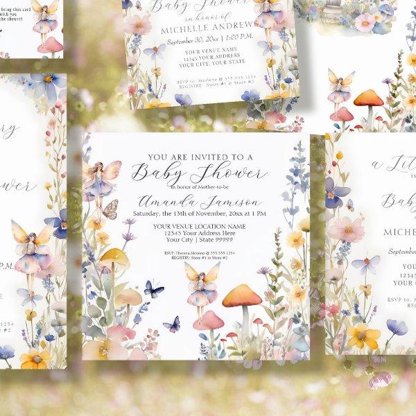 Enchanted Garden Fairy Wildflower Baby Girl Shower