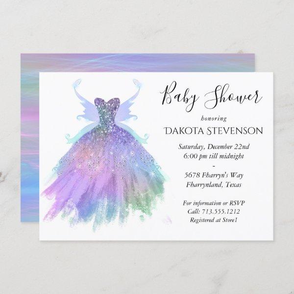 Ethereal Fairy Wing Gown | Rainbow Pastel Ombre