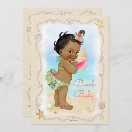 Ethnic Beach Baby Conch Shell Baby Shower Invitation