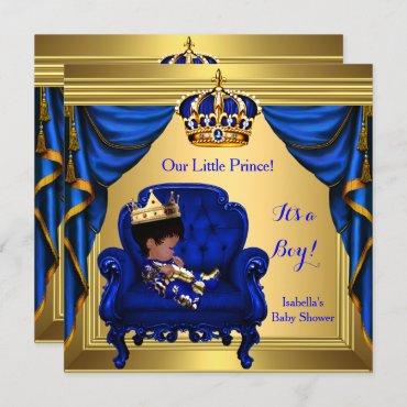 Ethnic Boy Baby Shower Prince Royal Blue Gold