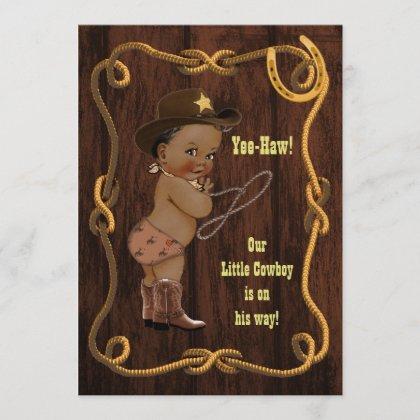 Ethnic Cowboy Rustic Baby Shower Invitation