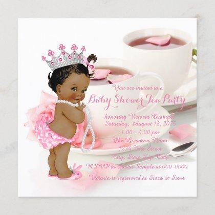 Ethnic Girl Baby Shower Tea Party Invitation