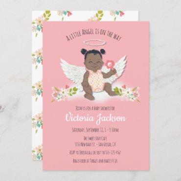 Ethnic little angel baby shower invitations