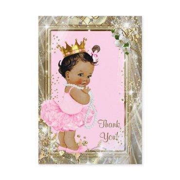 Ethnic Princess Pearls Flat Baby Shower Thank You