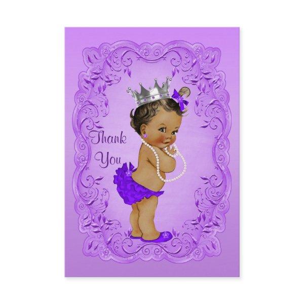 Ethnic Princess Thank You Baby Shower Purple Frame